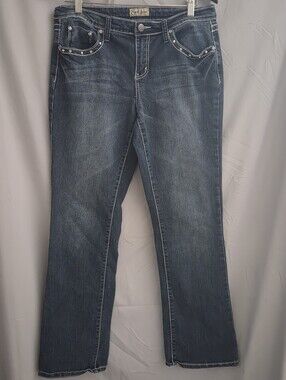 Earl Jeans Blue Bootcut Jeans with Studded Pockets